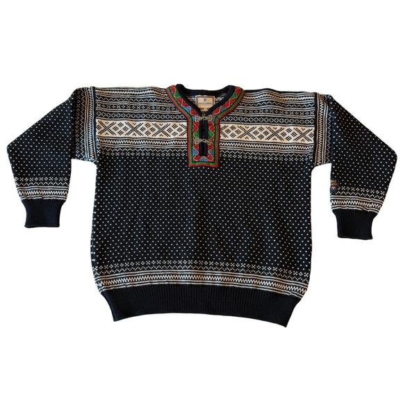 Dale of Norway Setesdal Lusekofte Classic Design Wool Sweater Mens XL Apres Ski - Picture 1 of 6